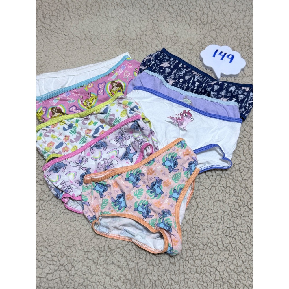 Disney Princess Frozen Stitch Toddler Girls Underwear Briefs 6 Pack Size 4T